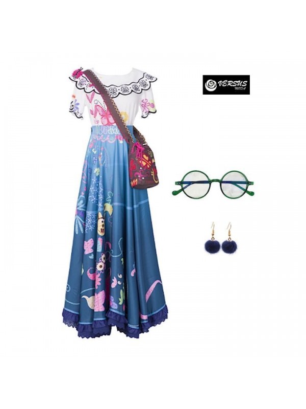 Simile Mirabel Costume Carnevale Bambina Encanto Vestito Cosplay Dress  ENCANTO09