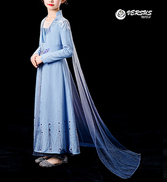 Frozen 2 pz Vestito Carnevale Elsa Bambina Donna FROZ050