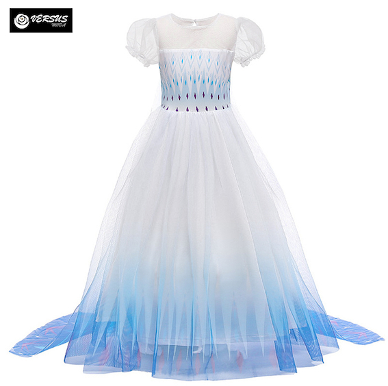 Simil Frozen 2 Veli Vestito Carnevale Elsa Bianco FROZ057